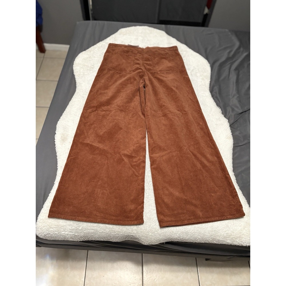 New Ana A New Approach High Rise Wide Leg Brown Corduroy Pants Size 16 Stretch - Picture 2 of 9